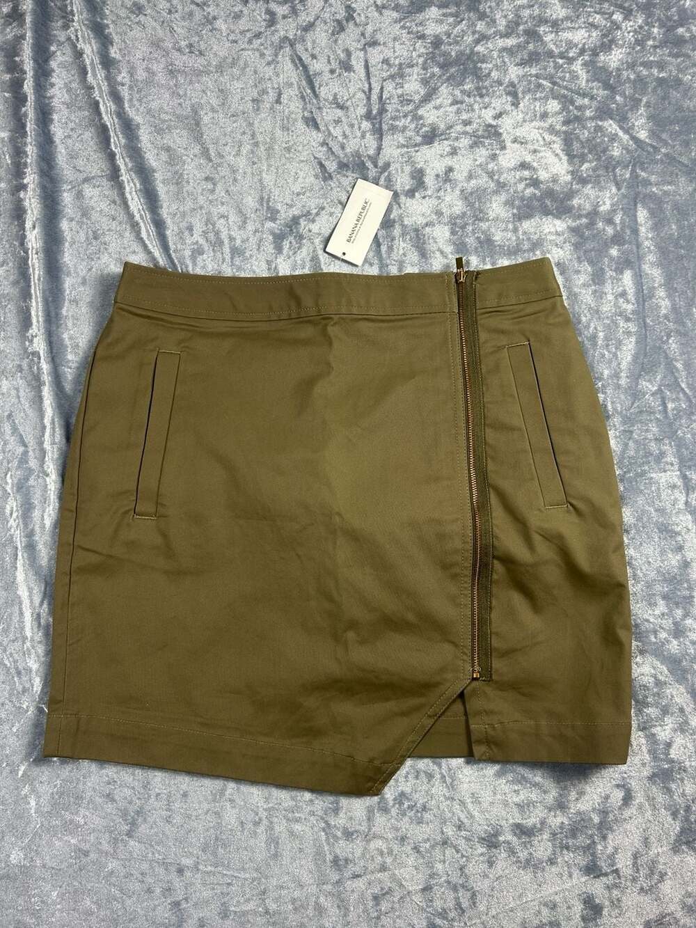 Banana Republic Olive Green Side-Zip Utility Mini Skirt